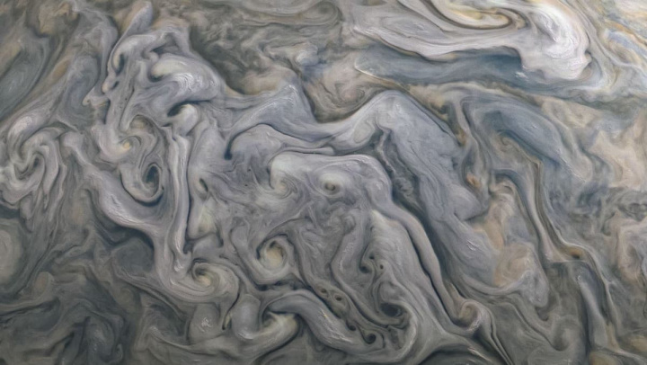 Imagem da atmosfera de Júpiter tirada pela sonda Juno da NASA