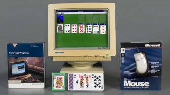 Imagem do jogo solitário no Windows 3.0