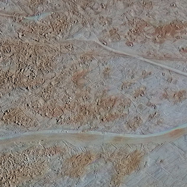 Imagem do solo da lua Europa