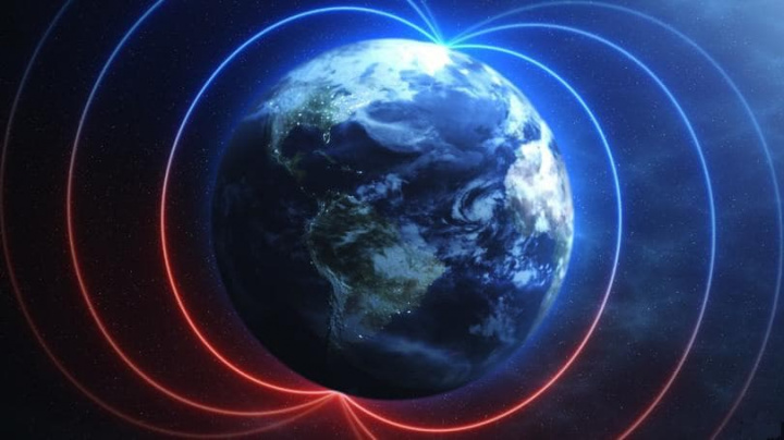 Imagem do polo norte magnético da Terra