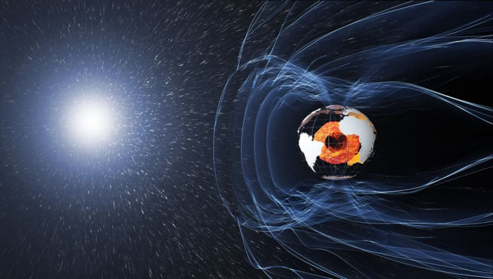 Imagem do campo magnético que defende a Terra