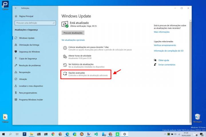 Windows 10 atualização maio adiar pausa