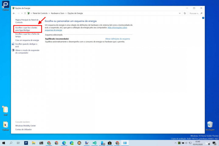 Hibernar Windows 10 Menu Iniciar desligar
