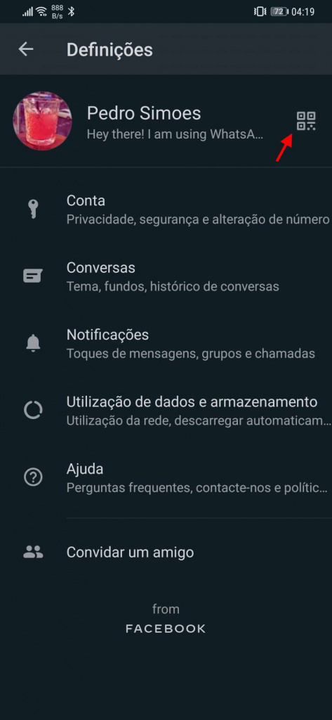 WhatsApp código QR contacto Android