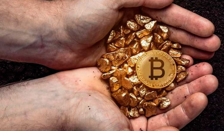 Imagem Bitcoin e ouro