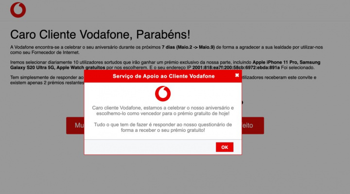 Alerta: Há uma burla a circular em nome da Vodafone! Cuidado