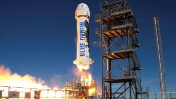 Foguetão New Shepard da Blue Origin, empresa de Jeff Bezos