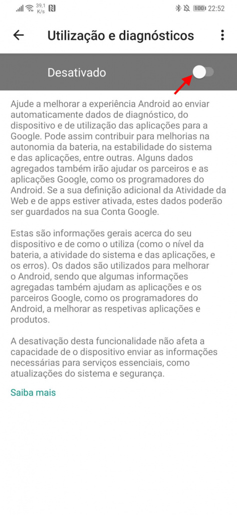 Android Google dados utilizadores enviar