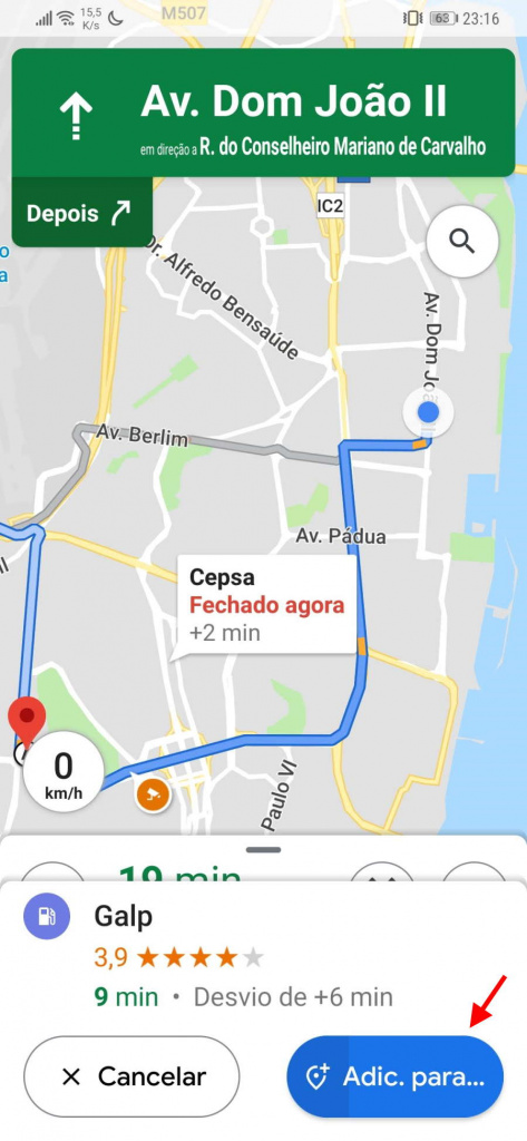 Google Maps viagem pontos condutor
