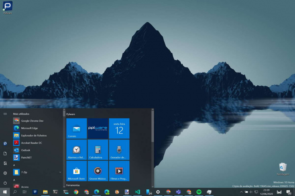 Windows 10 Menu Iniciar tamanho ajustar