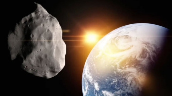 Ilustração de asteroide que passará pela Terra