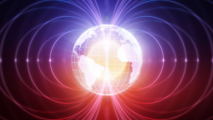 Ilustração do campo magnético da Terra