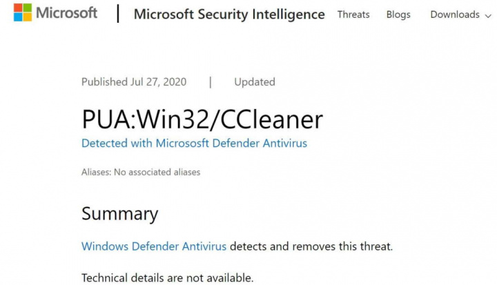 CCleaner Windows 10 Microsoft app registo