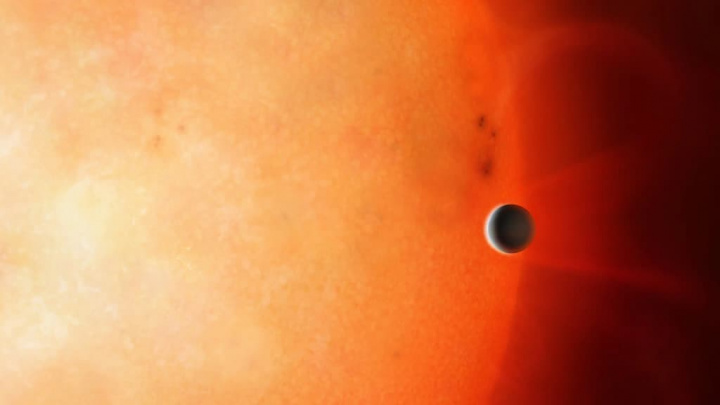 Imagem ilustração do descoberto planeta TOI 849 b