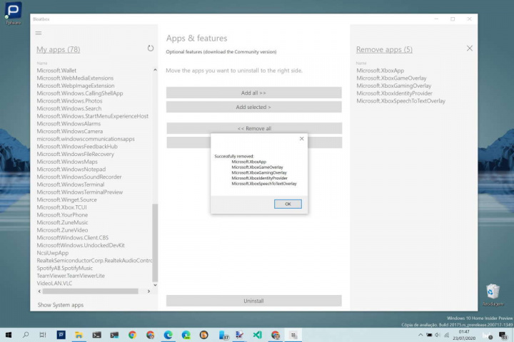 Windows 10 software Microsoft Bloatbox apps