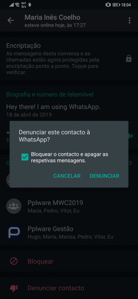 WhatsApp queixas utilizadores reportar