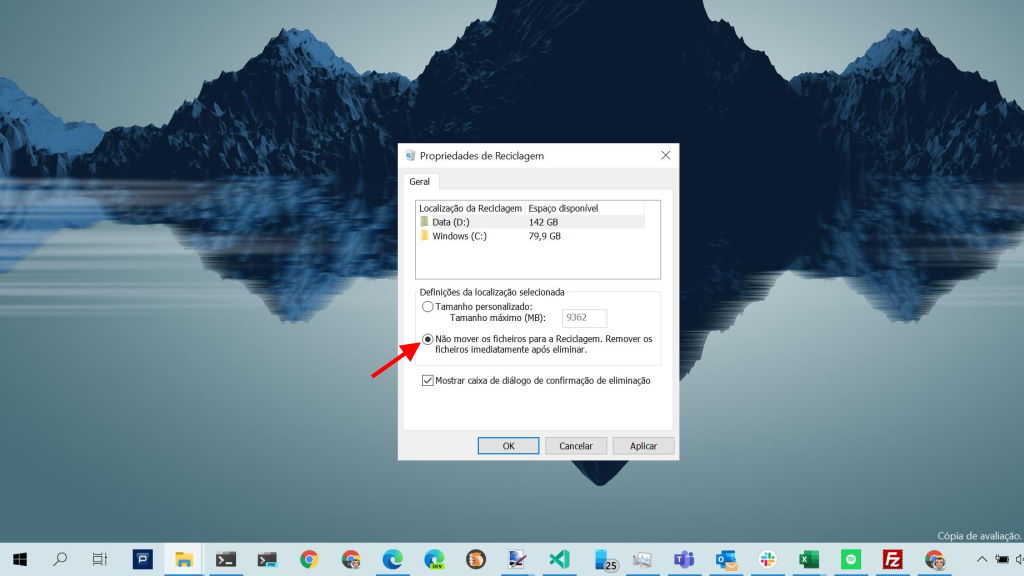 Windows 10 Reciclagem ficheiros apagar eliminar