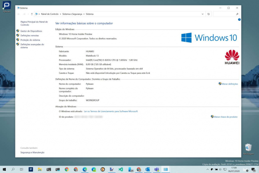 Windows 10 Sistema Definições Painel de controlo utilizadores