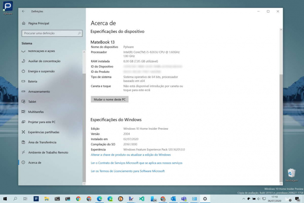 Windows 10 Sistema Definições Painel de controlo utilizadores
