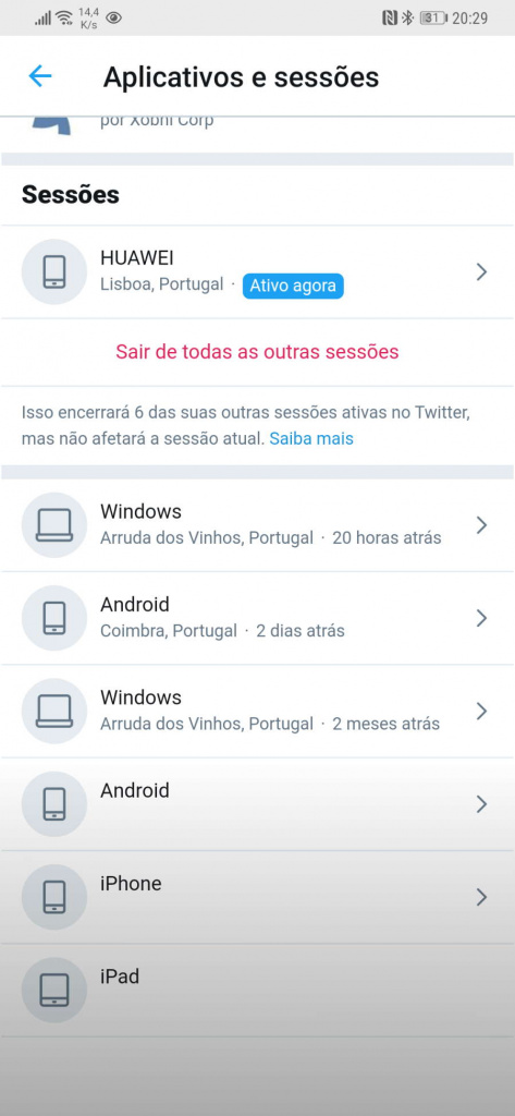 Twitter segurança conta protegida utilizadores