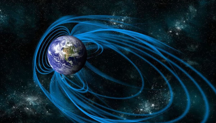 Ilustração do campo magnético do nosso planeta pelos olhos da NASA