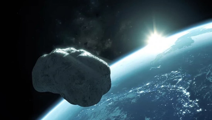 Ilustração asteroide a caminho da Terra