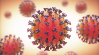 Imagem de representação do novo coronavírus com a protaína sº