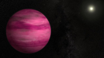 Imagem ilustração de um planeta cor de rosa mostrado pela NASA