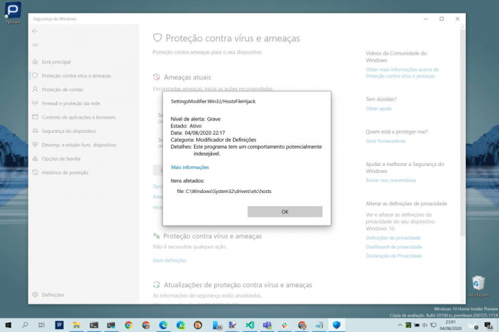 Windows Microsoft telemetria HOSTS segurança