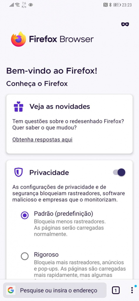Firefox Android Mozilla browser extensões