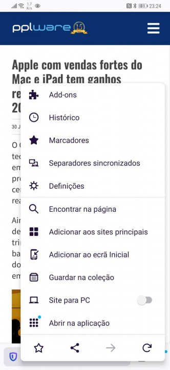 Firefox Android Mozilla browser extensões