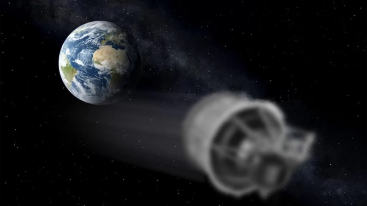 Ilustração de objeto vindo em direção à Terra