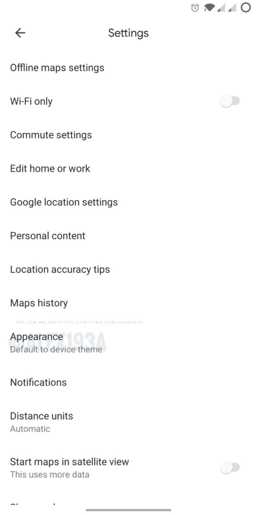 Google Maps dark mode apps interface