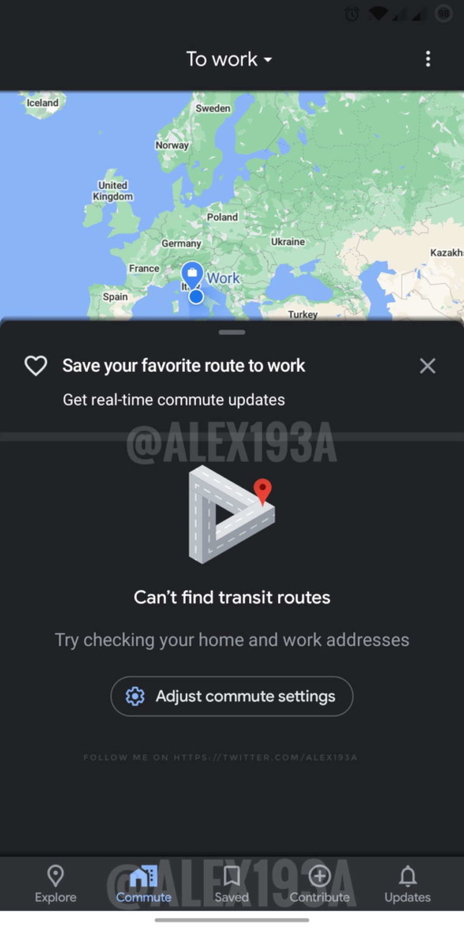 Google Maps dark mode apps interface