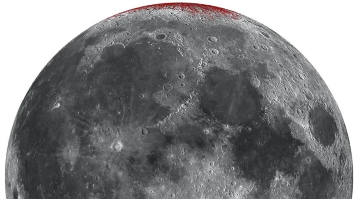Ilustração da Lua com ferrugem, o satélite natural da Terra