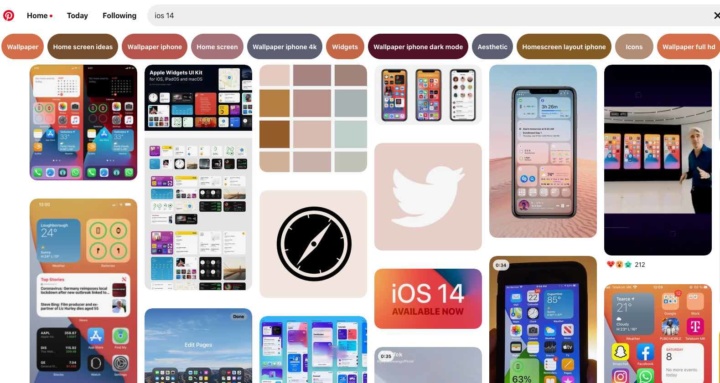 Pinterest bate recordes graças aos widgets do iOS 14