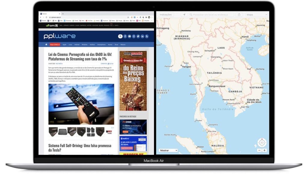 Dica: Utilizar duas apps para Mac lado a lado na funcionalidade Split View