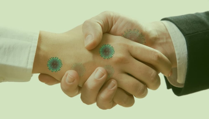 Imagem novo coronavírus na pele humana