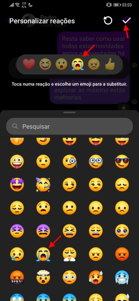 emojis Messenger Facebook personalizar mensagens