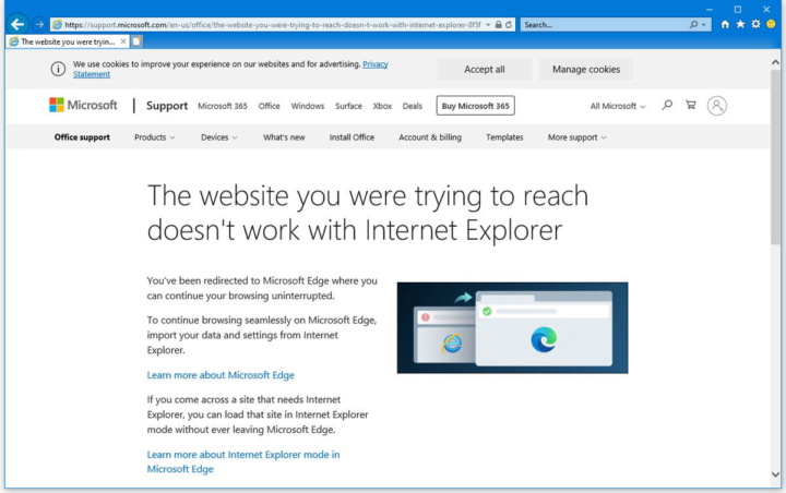 Microsoft Internet Explorer Edge browser Windows