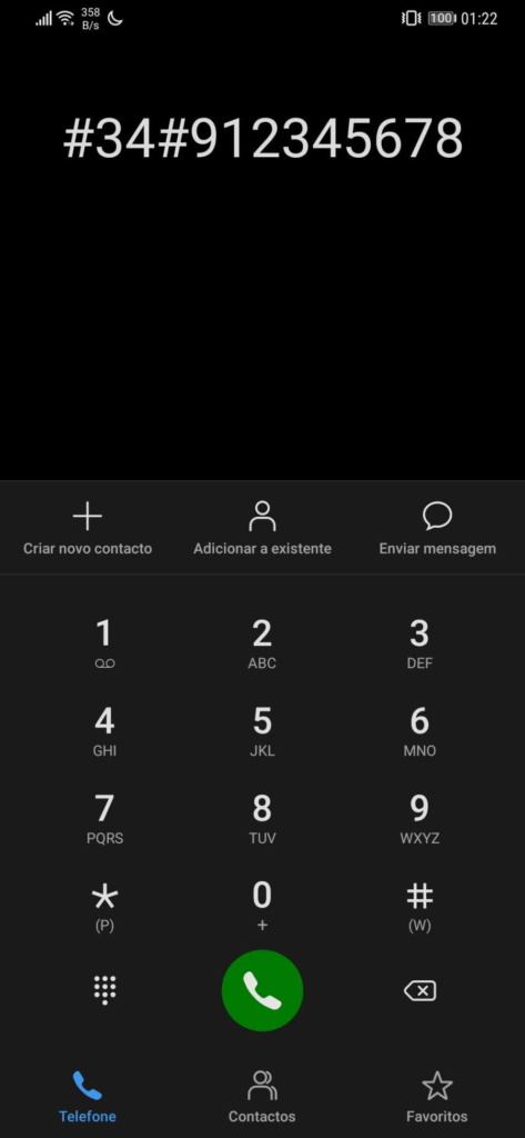 Número de telefone Android liga para smartphone