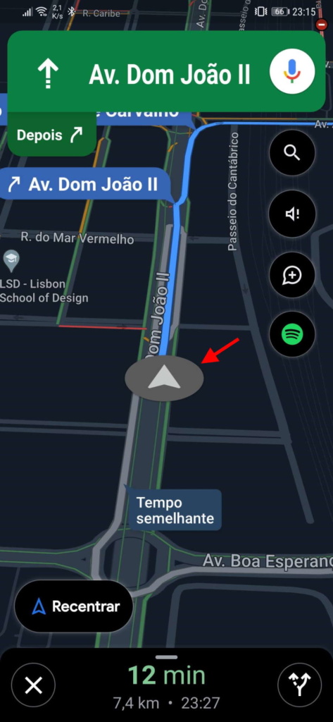 Google Maps ícone carro viagem