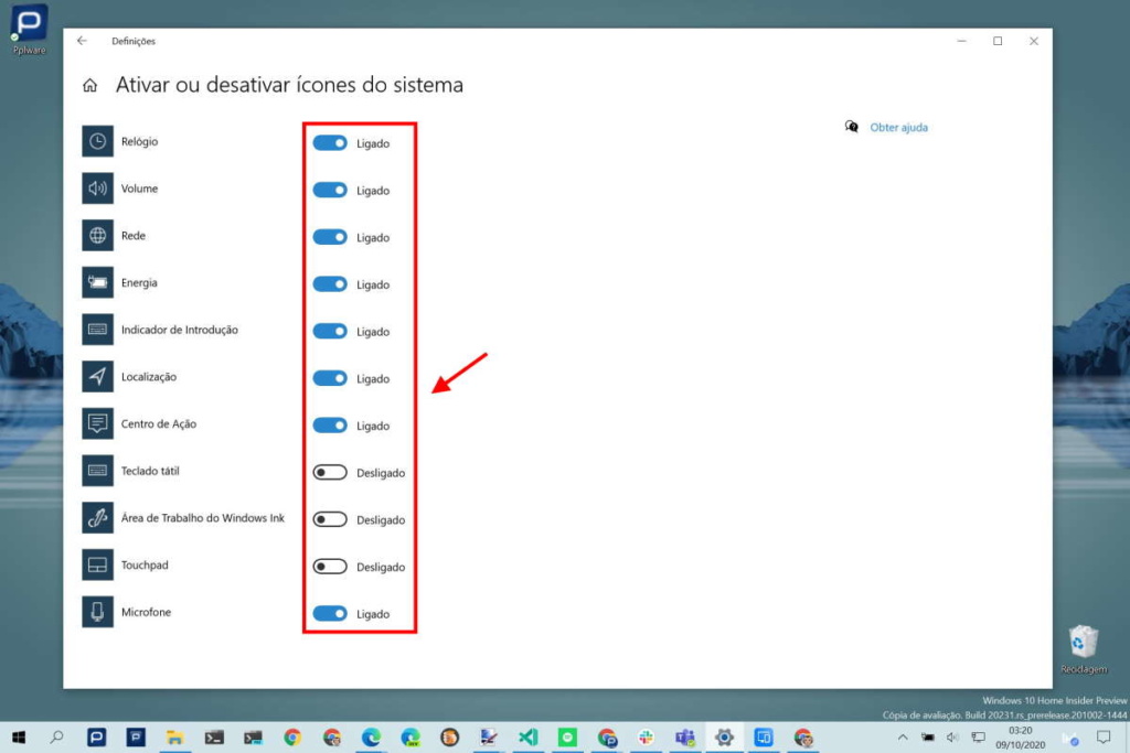 Dica Como Ativar Ou Desativar Os ícones Do Sistema No Windows 10 6400