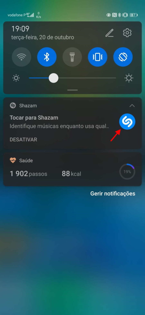 Shazam música smartphone Android notificações