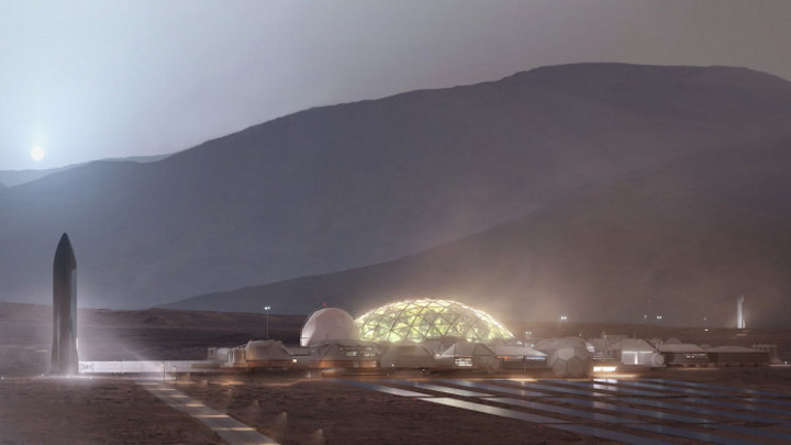 Projeção de Marte por Elon Musk