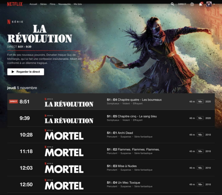 Netflix conteúdos escolher televisão França