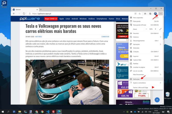 Internet Explorer Edge browser páginas Microsoft