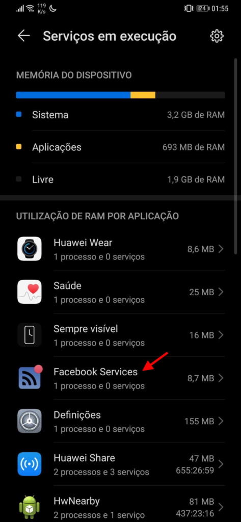 processos Android smartphone correr apps