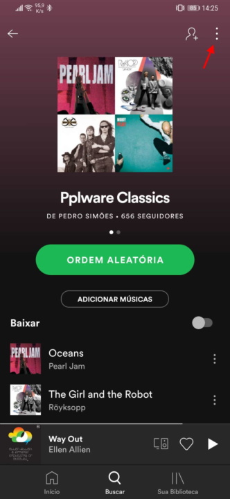 Spotify playlist editar Android música