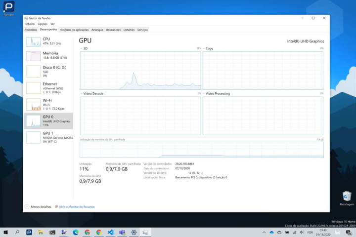 Windows 10 temperatura placa gráfica GPU